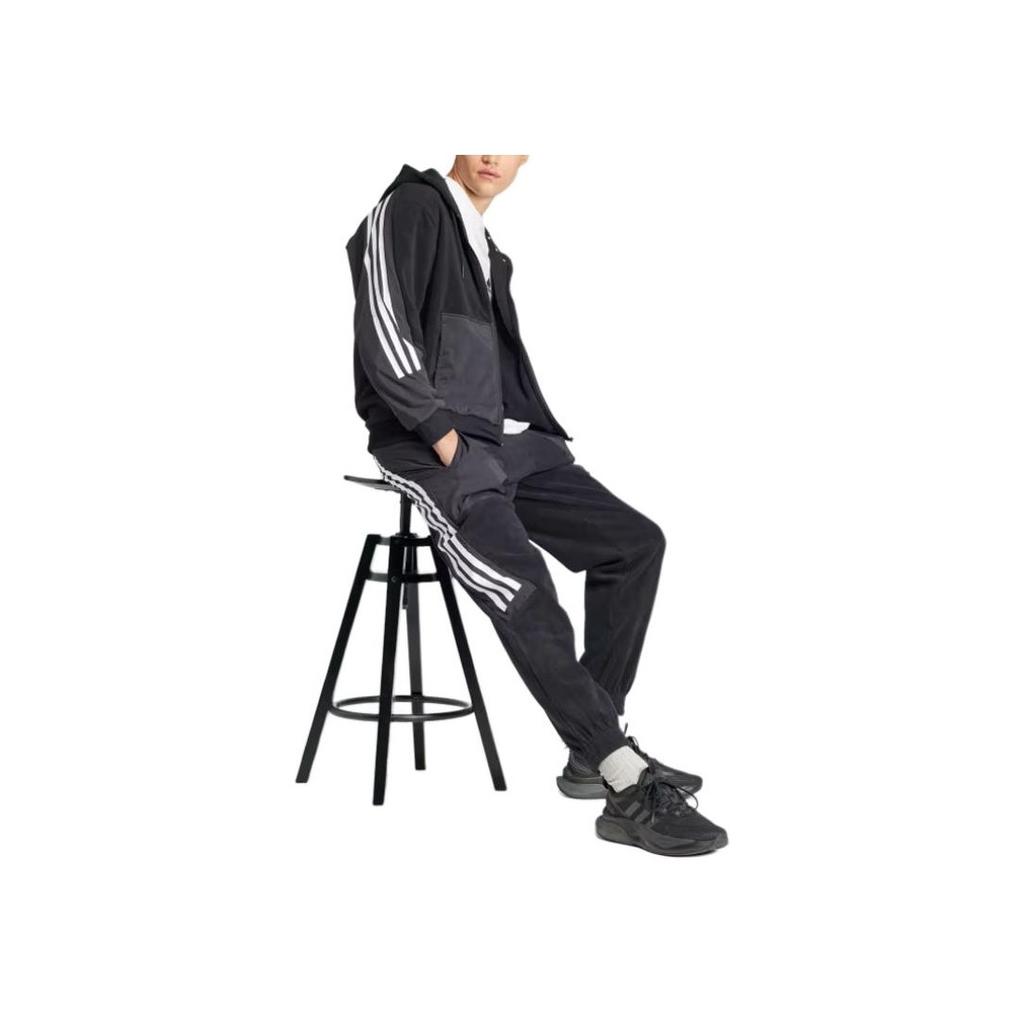 Adidas Future Icons 3-Stripes Colorblock Hoodie Unisex Tops Black IB6130