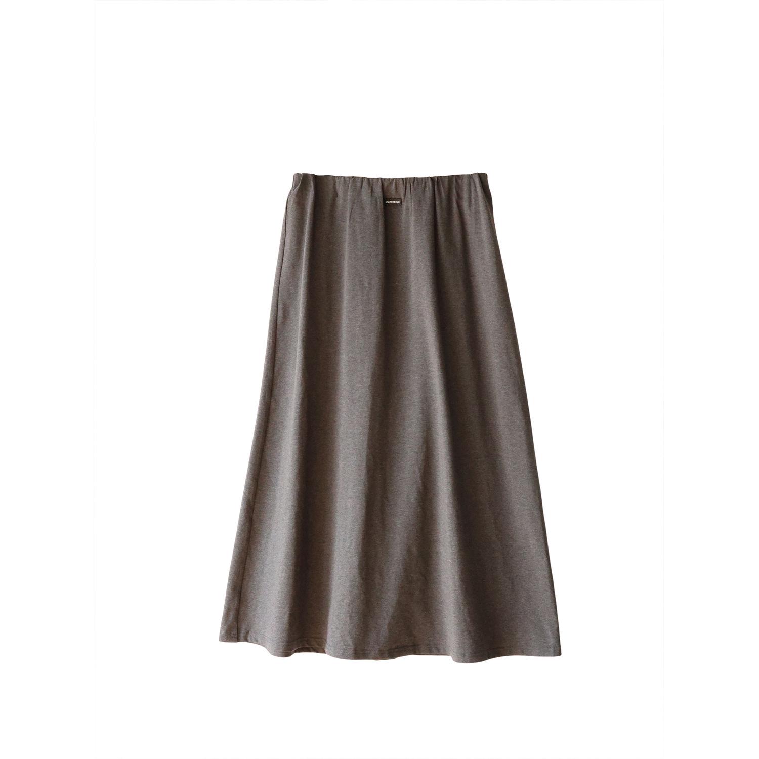 

Plus Size High-Waisted Knit Midi Skirt - Fashionable Casual Mori Style for Women XL (60-70 kg) сірий колір