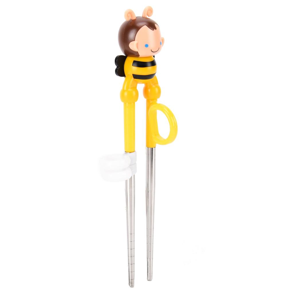 Baby Training Chopsticks Cute Animal Shape Soft Silicon Learning Chopsticks Helper for ChildrenYellow Bee