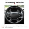 For Hyundai Genesis 2015 2016 Hand Braid Car Interior Accessories Steering Wheel Microfiber + Perforated Leather Cover Trim