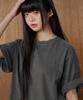 Beobeulpiseu 16-Count Raglan Slit Plain Pigment T-Shirt_Charcoal