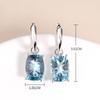 Real Sky Blue Topaz Earrings Special Cut Natural Gemstone Fine Jewelry for Women Earring 925 Sterling Silver