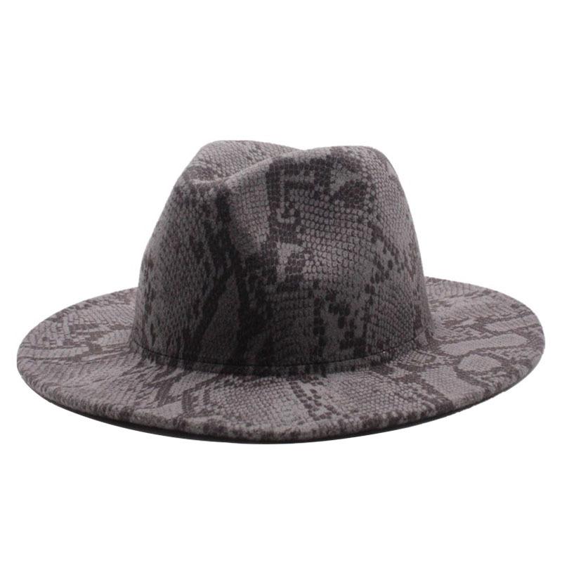 Hat British Style Spring Men'S And Women'S Snake Pattern Woolen Jazz Hat, Top Hat