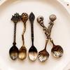 European and American Retro Dessert Spoon Coffee Spoon Small Spoon Five-piece Set of Golden Conch Shell Sailing Tableware