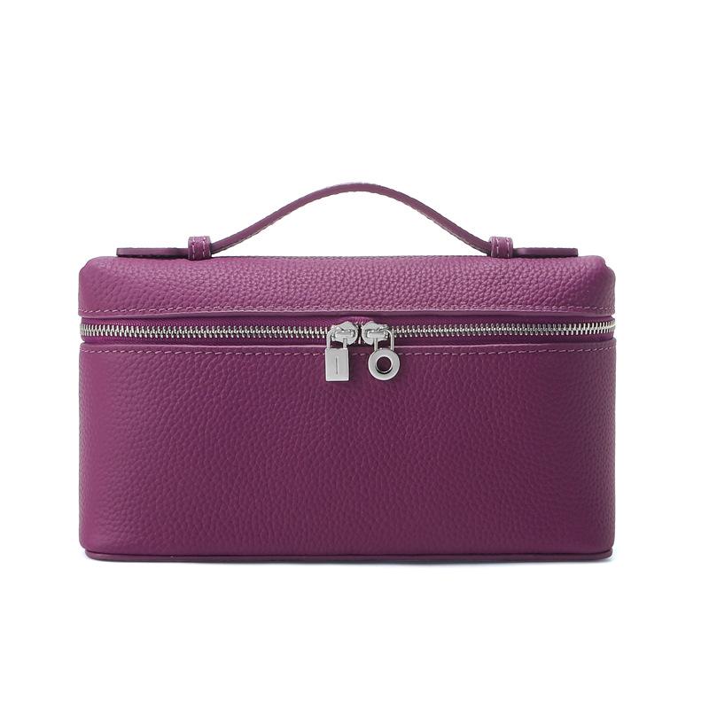 Sac Boîte à Lunch en Cuir de Vachette Pleine Fleur pour Femme, Nouveau Style 2025, Sac Blanc Porté Main/Bandoulière pour Téléphone