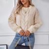 Women's  Autumn Winter Loose Crew Neck Vintage Knitwear New Hollow-out Pullover Casual Sweaters