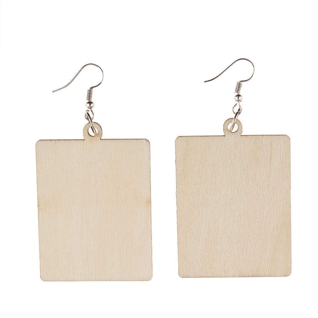 Geometric Earrings Wooden Drop Ear Stud For Women