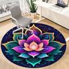 1pc Lotus Mandala Artwork Chair Carpet for Office, Round Non Slip Durable Large Size Office Carpet, Suitable for Office