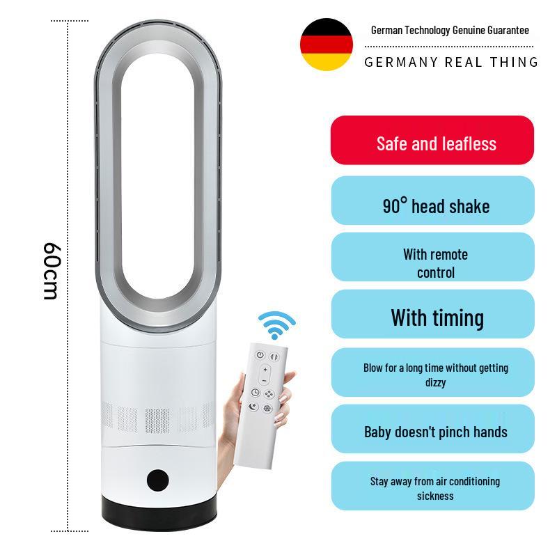 Bladeless Smart Standing Fan – Silent Air Circulation Electric Floor Fan for Home
