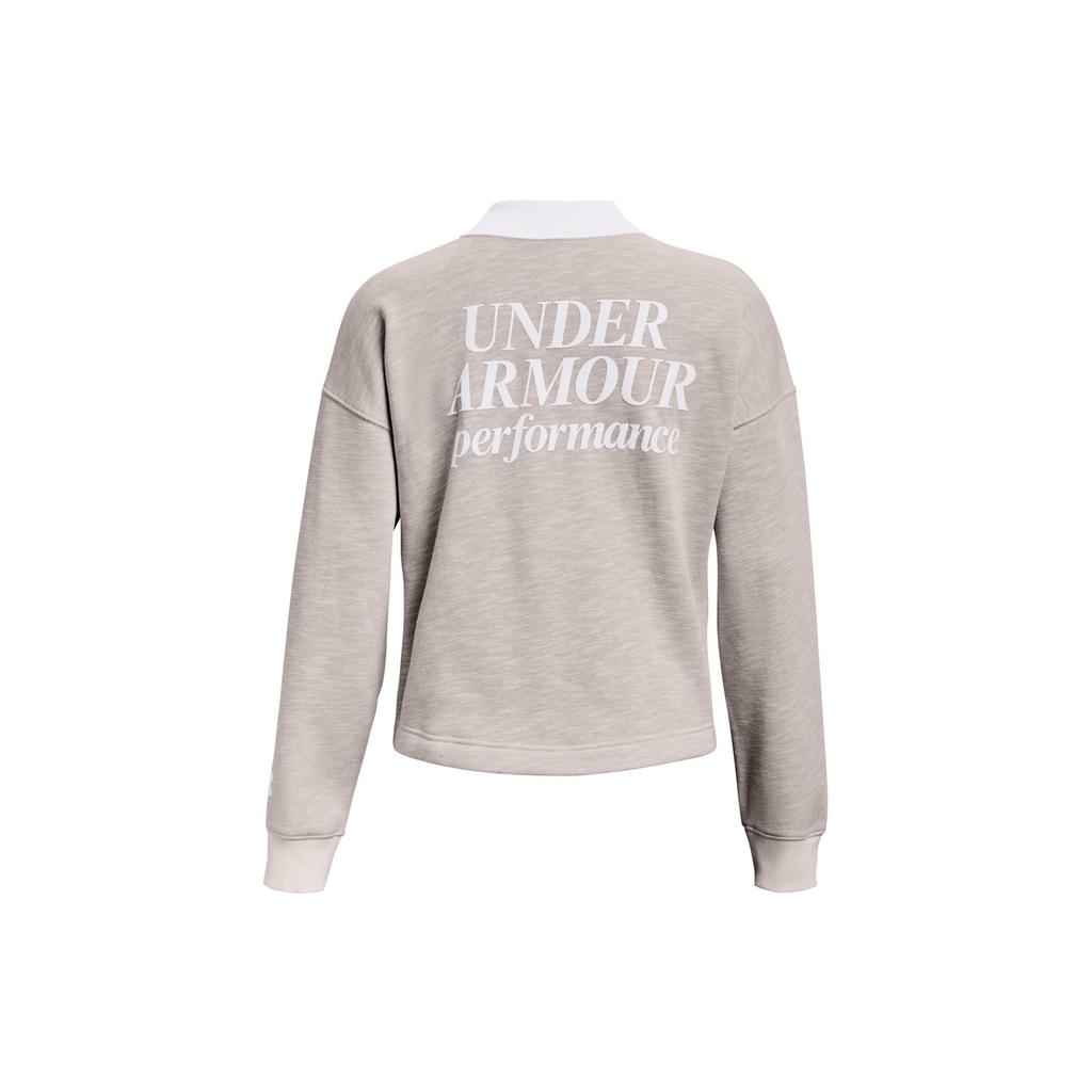 Under Armour Color Block Letter Print Pullover Sweatshirt Women Sweatshirt Gray 1374108-100