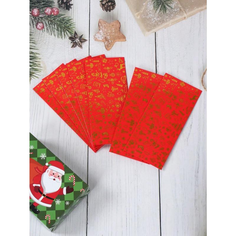 Christmas Envelopes For Money, Christmas Cash Envelopes With Golden Foil Design, Merry Christmas Decoration, Festive Accessory, For Party/Holiday/New