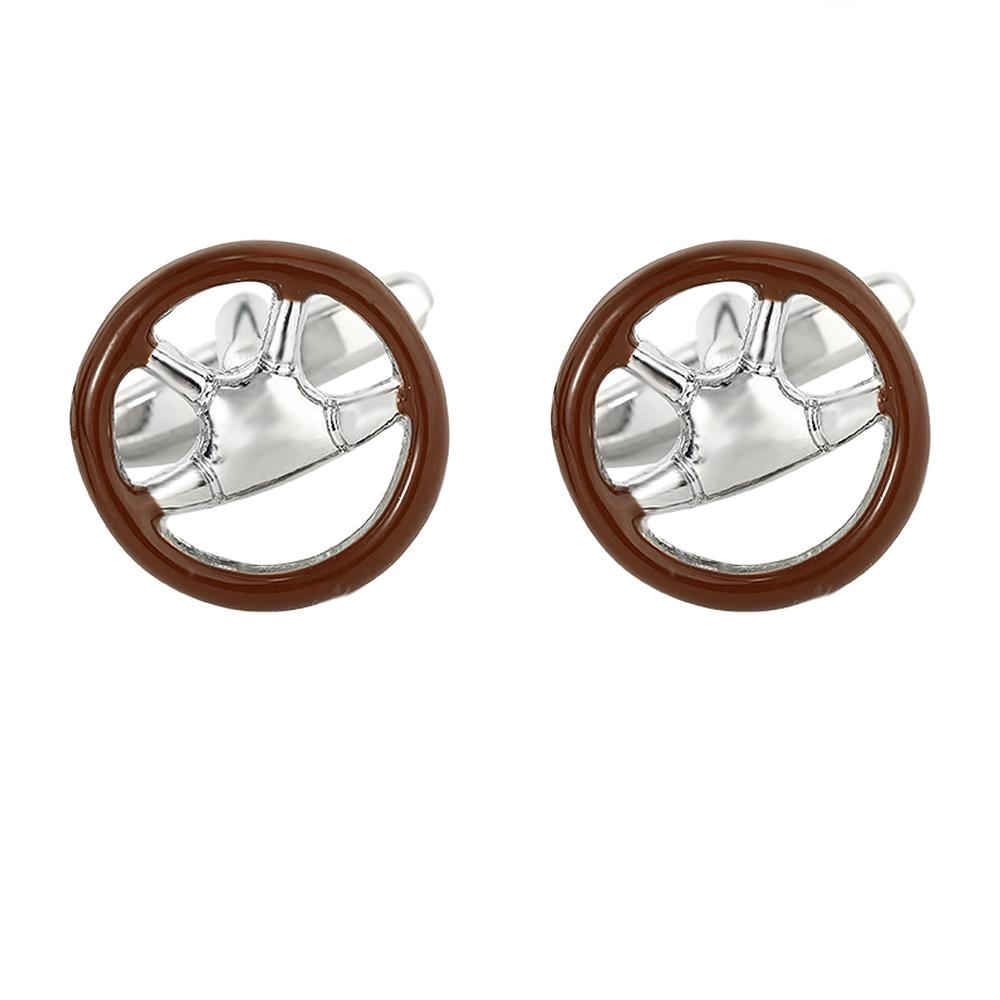 

New Steering Wheel Shaped Mens Cufflinks Gift For Car Bus Truck Driver Father s Day