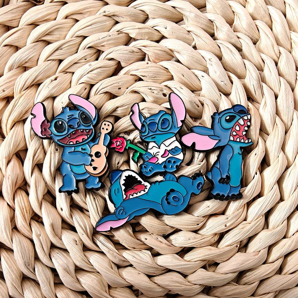 Lilo & Stitch Anime Metal Brooch - Cute DIY Clothing Accessory