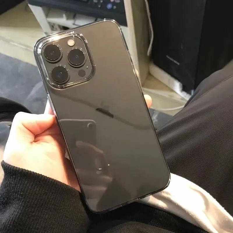 Luxury Transparent Hard Plastic PC Phone Case For iPhone 13 12 11 Pro Max X XR XS Max Mini Shockpoof Clear Black Back Cover