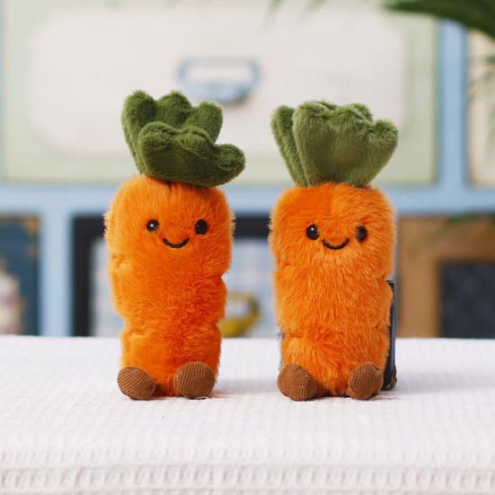 Uroczy Pluszowy Breloczek Marchewka Warzywo, Mała Pluszowa Zawieszka do Torebki Plecaka Portmonetki, Kawaii Breloczek do Kluczy, Prezent dla Dziewczynek Kobiet
