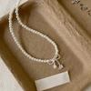 Elegante Perlen-Schleife Zirkon Anhänger Halskette für Damen - Stilvoller Choker mit High-End-Gefühl.