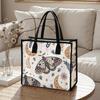 Bohemian Moth Moon Pattern Tote Bag Daily Casual Shopping Shoulder Bag