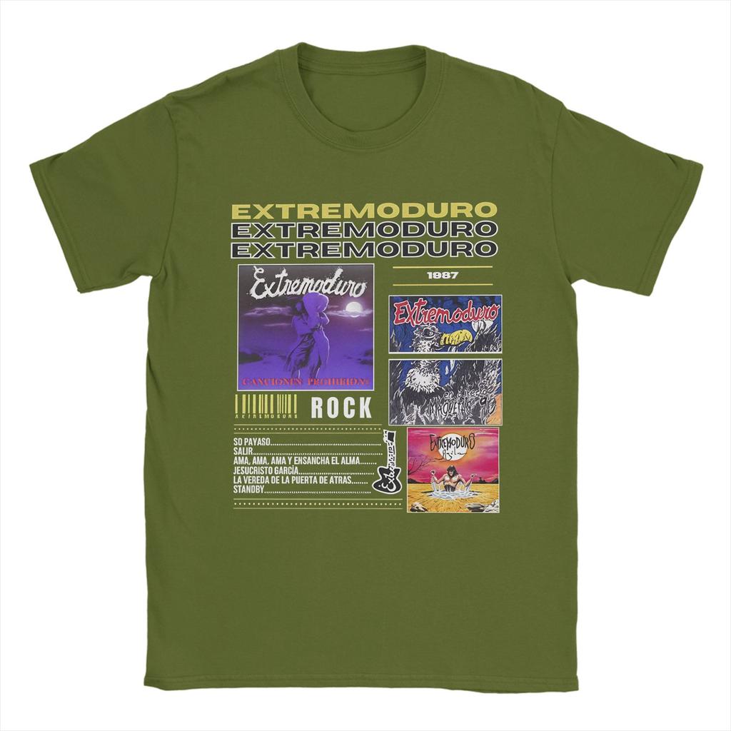 Herren T-Shirt Rockband EXTREMODURO Tour 2025 T-Shirts Strand-Tees Streetwear Design Baumwollkleidung Übergröße 6XL