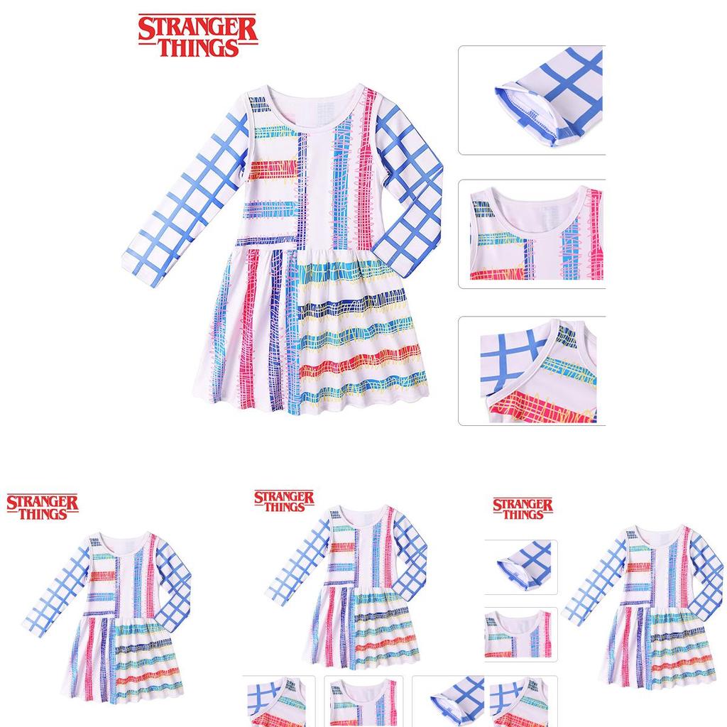 Silky Exquisite Stranger Things Girl Cosplay Dress Halloween Set