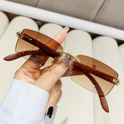 Occhiali da Vista Rettangolari Non Polarizzati da Uomo Montatura Piccola Quadrata Occhiali Moda Senza Montatura Comodi Classici da Donna