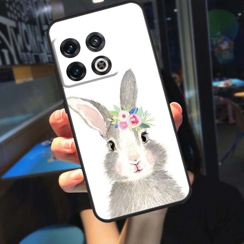 Cute Bunny Rabbit Funda For OnePlus 12R 13 R 12 11 9 10 Pro 8T 9RT 10T OnePlus Nord 4 CE 2 3 Lite N20 N30 Case