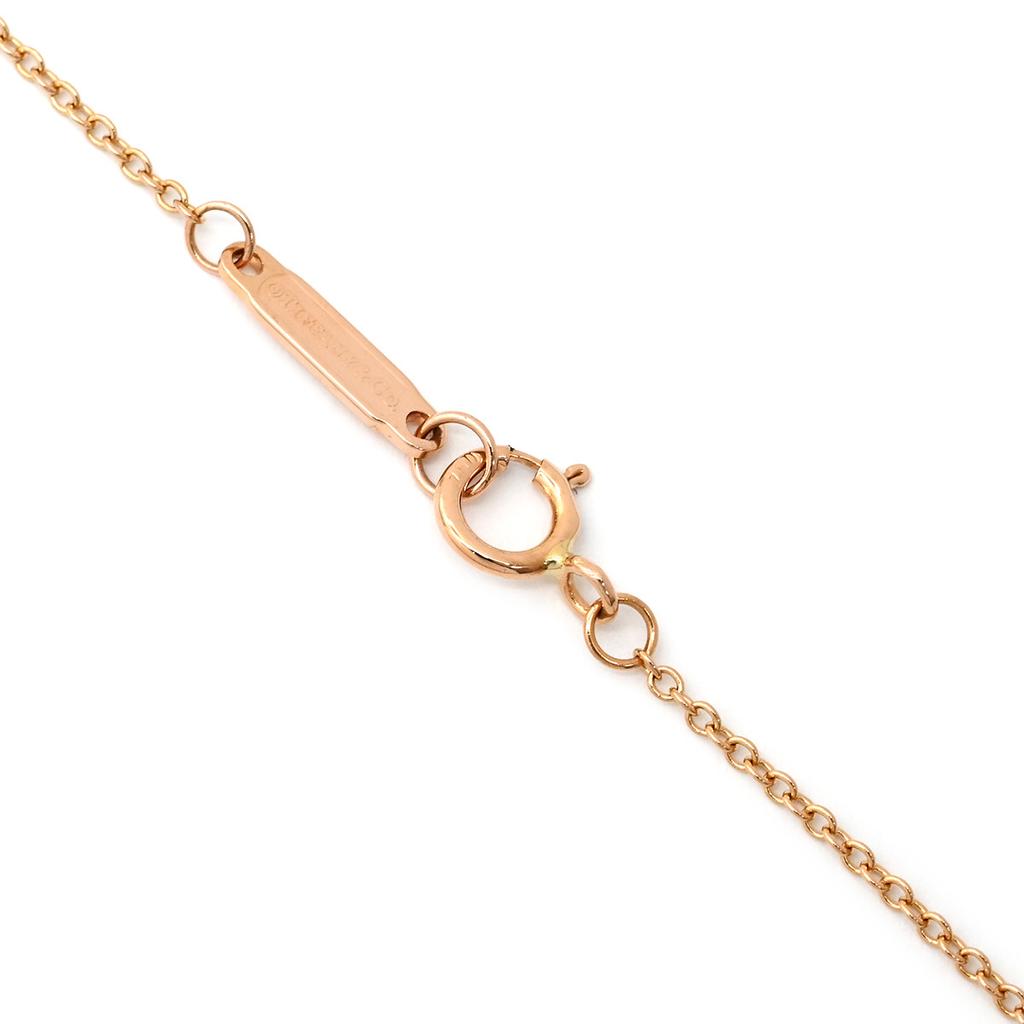 Tiffany & Co T-toe T-Two Circle Pendant DiamondNecklace 18K Pink Gold/diamond Array