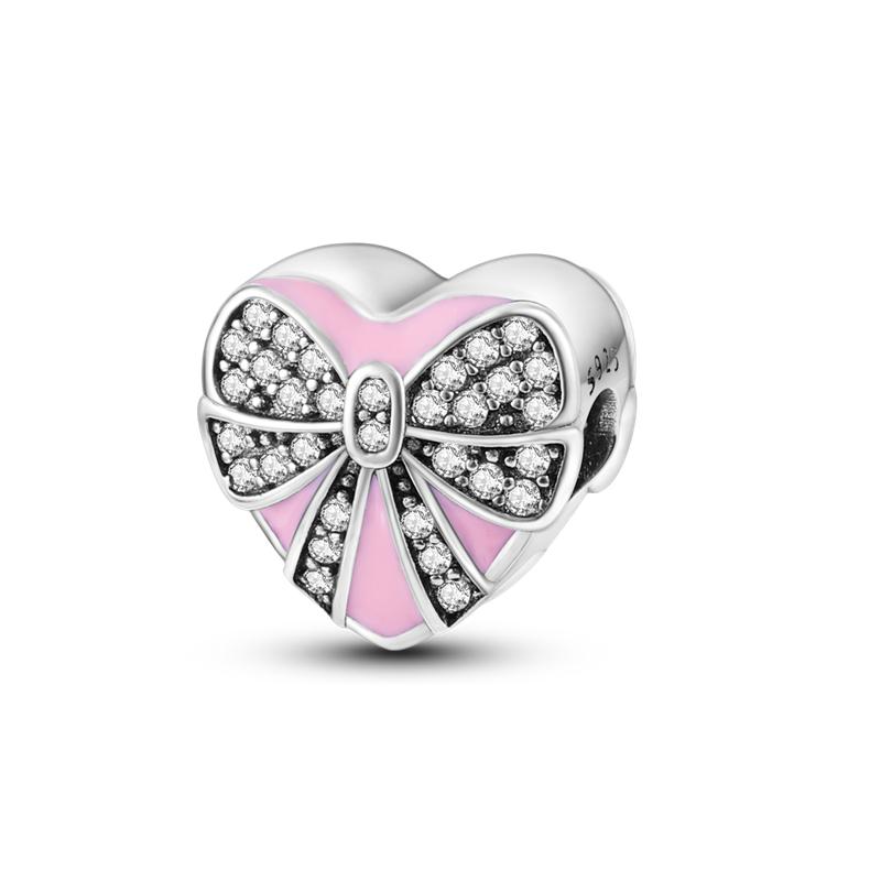 Copper Metal Pink Series Color Charm Bead Components Bead Components Cut Girl Flower Pendant Bead Component Compatible With Authentic Original