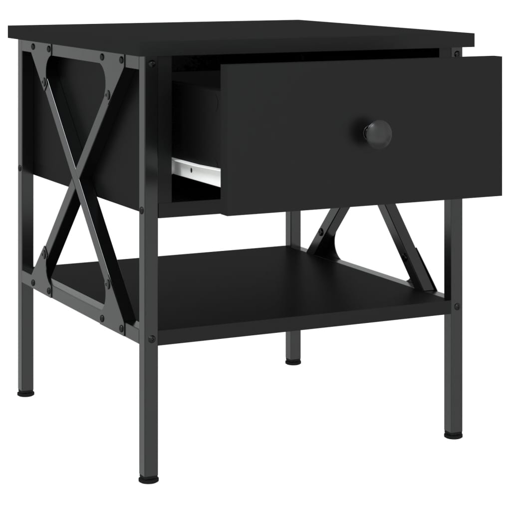 Nightstands 2 Pcs. Black 40 X 42 X 45 Cm Engineered Wood