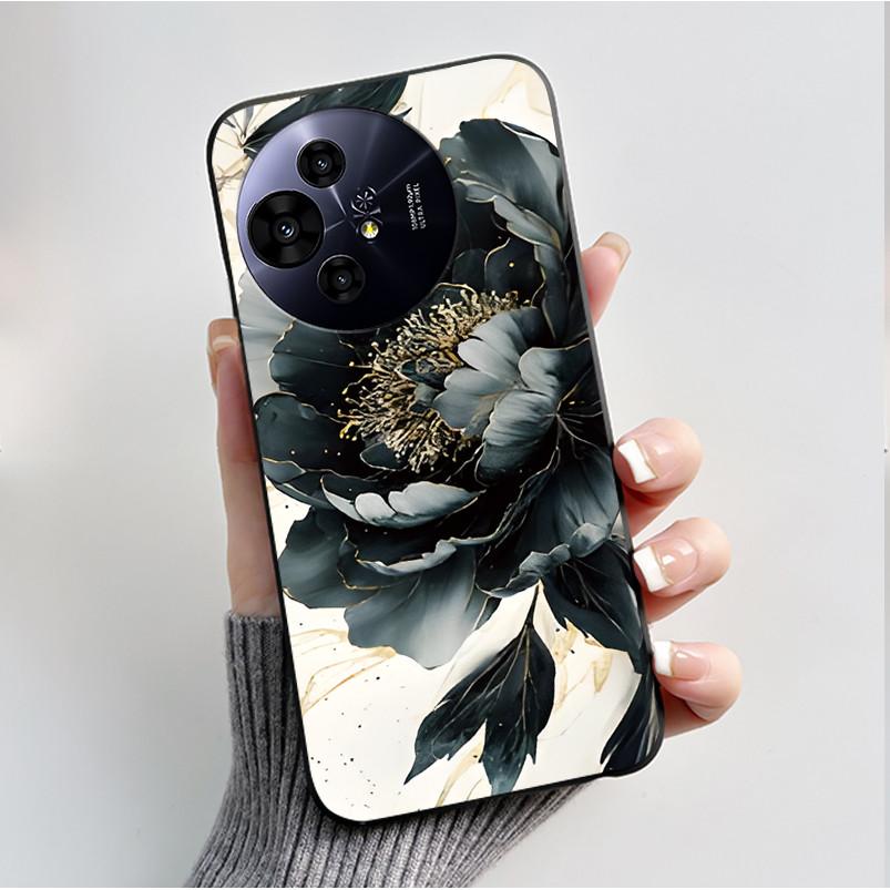 Case For TCL 50 Pro NxtPaper 5G Phone Case Luxury Fashion Butterfly Flower Black Soft TPU Silicone Shockproof Cover Casing Shell