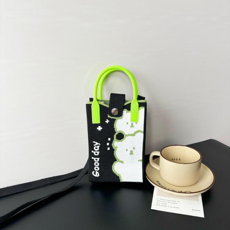 Premium Sense Ns Mobile Phone Bag New Cartoon Knitted Bag Dopamine Niche Versatile Messenger Shoulder Bag Handbag