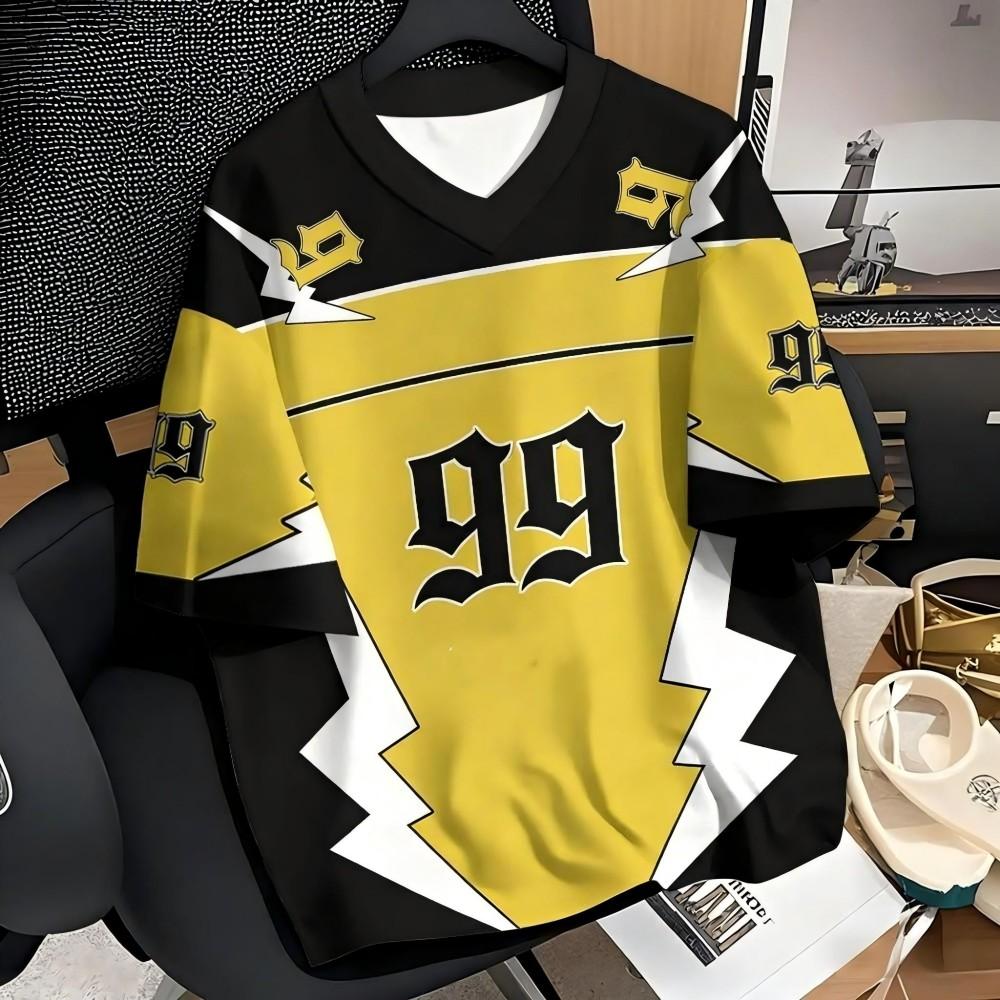 

European and American men s summer spliced digital print comfortable and breathable round neck T-shirt outdoor street top 6XL