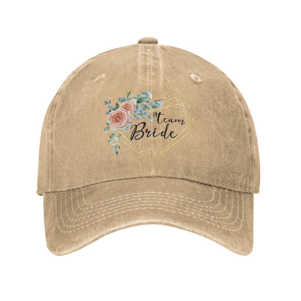 Team Bride Eucalyptus Heart Casual Baseball Cap Hiking Fishing Trucker Hat Summer Sun-Proof Men Women Trendy Snapback Cap