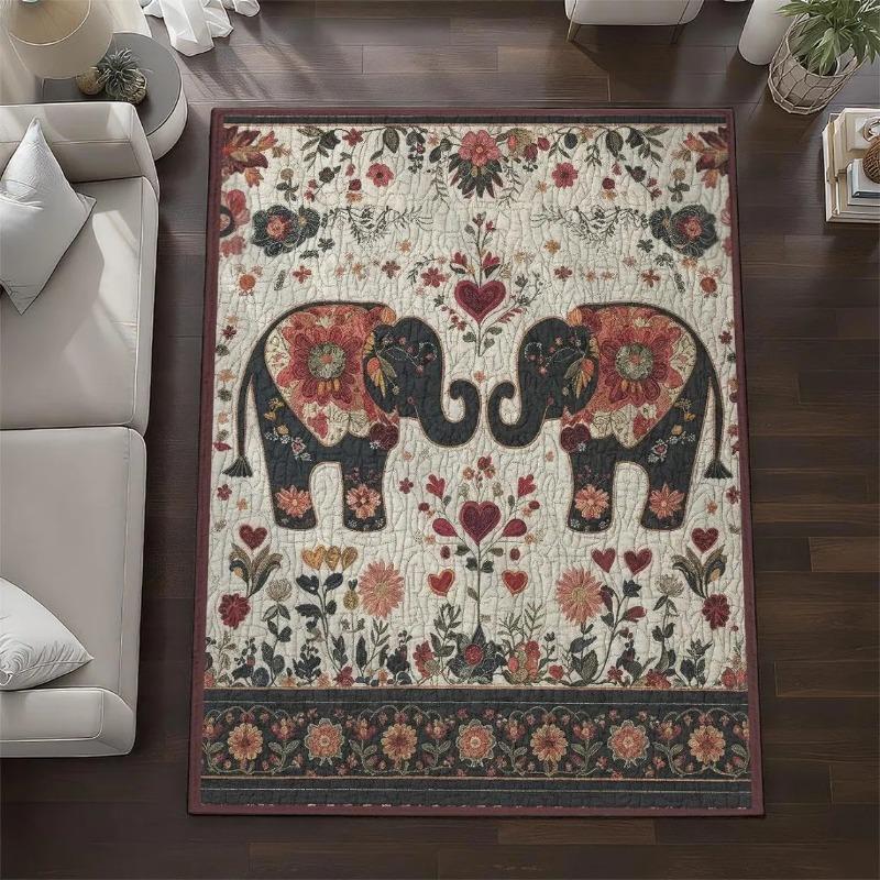 Red Bishop Bird Printed Carpet Flamingo Elephant Printed Decorative Door Mat Entrance Living Room Bedroom Festive Atmosphere Rug
