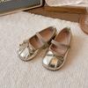 Girls' Flat Shoes Korean Style Kids Causal Princess Leather Shoes Fashion Versatile Children's Walking Shoe Solid Color Bowtie