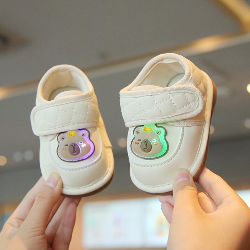 

Spring/Autumn Baby Toddler Soft Sole Squeaky Shoes – Flashing Cartoon Velcro for Boys & Girls Size 16-20 (Order 5 pairs)