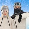 Winter Warm Down Hat Men Women Removable Masks Thickened Ear Protection Outdoor Skiing Cycling Motorcycle Hat With Goggles