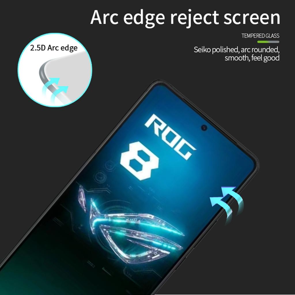MOFI JK Tempered Glass Film Series-1 for Asus ROG Phone 8 5G/Phone 8 Pro 5G Screen Protector Full Glue Clear Film