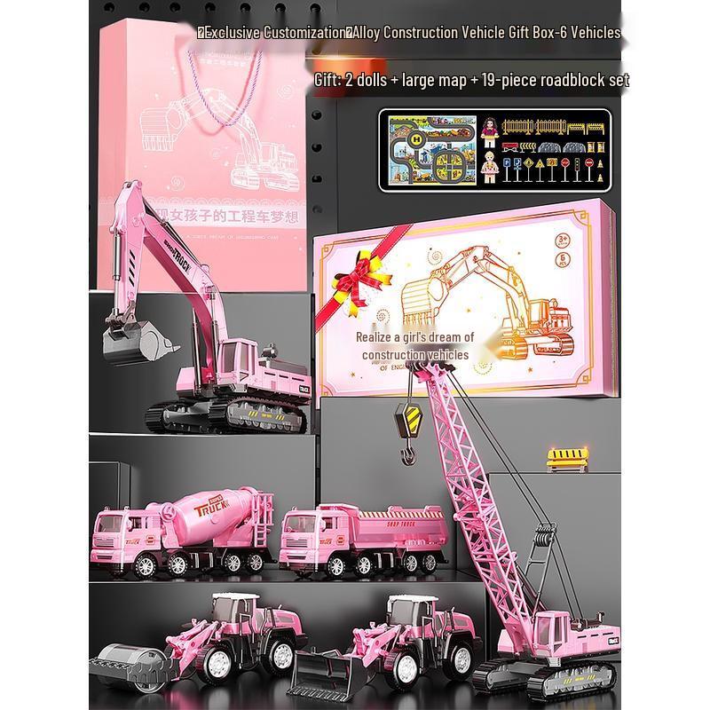 HANDUNYOU Kids Alloy Engineering Vehicle Set