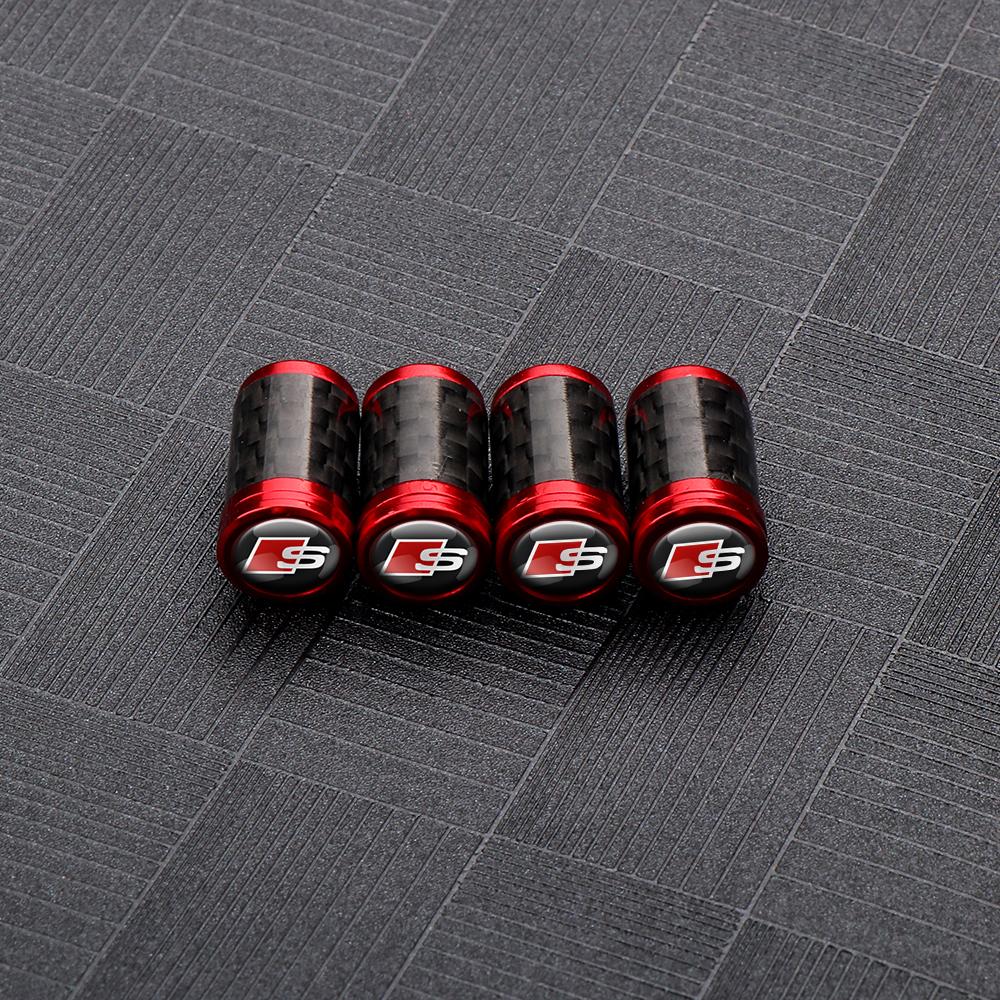4Pcs Car Tire Valve Cover Tyre Wheel Air Stem Valve Cap for 3w Sline A3 A4 A5 A6 A7 A8 TT Q3 Q5 Q7 A1 B5 B6 B7 B8 B9 8P C6 C5w3