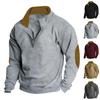 Felpa autunnale da uomo, casual, da esterno, con ricamo colorblock, con colletto rialzato e maniche lunghe