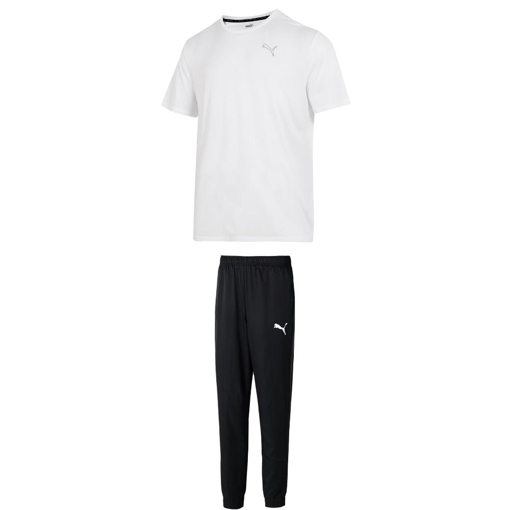 

Puma Quick-Drying Breathable Short Sleeve Woven Cuffed Pants Casual Sports Set Men sets 587212-02+685639-01 M