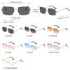 Luxury Square Rimless Sunglasses Men Women Fashion Frameless Sun Glasses Trendy Outdoor Driving Summer Shades