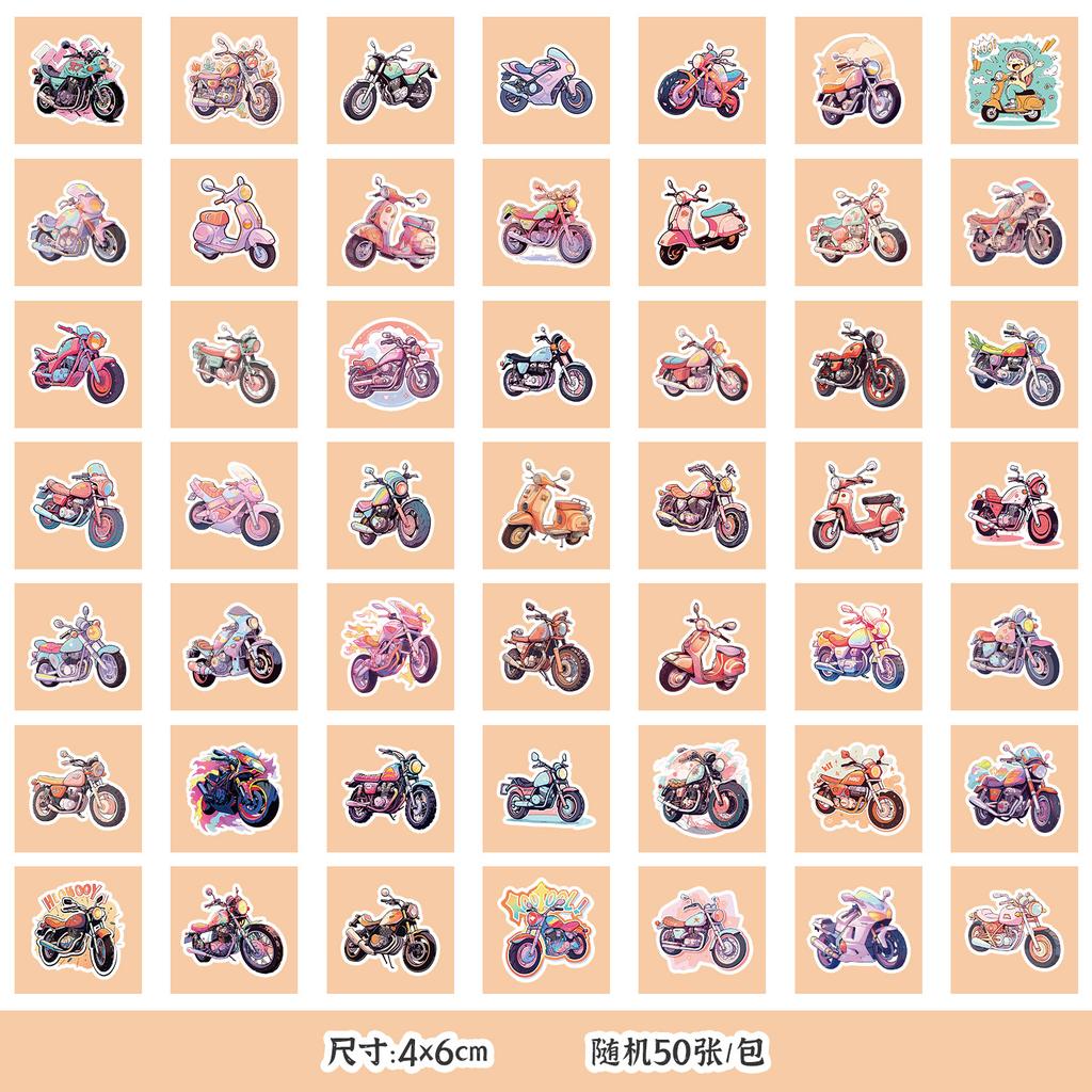 50 Pictures of Non-repeat Cute Style Graffiti Stickers Mobile Guitar Decoration Waterproof Stickers Children DIY Hand Account Stickers