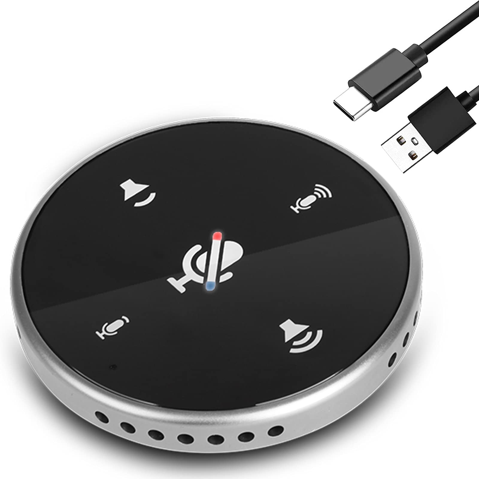 

USB-микрофон, динамик для конференций, всенаправленный звук, USB-датчик касания, совместимый с домашними видеоконференциями, сбор данных на 360º, подключение,