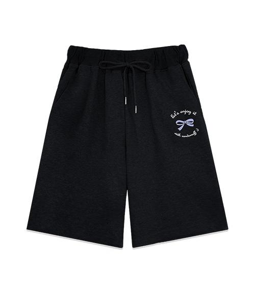 RANDOMOFF My Heart Ribbon Knee-Length Shorts [2 Colors]