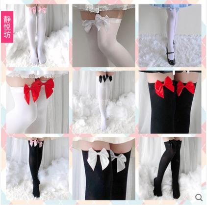 Children's Lolita tube socks Girls bow knee socks White stockings Western dress Accessories