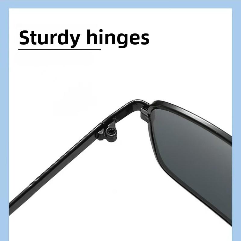 Men's Retro Metal Square Myopia Sunglasses Outdoor UV-Protective Driving Glasses Unisex Fashion Prescription Glasses To -3.5-4.0