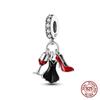 Authentic Original 100% Copper Metal High Heels Wine Glass Lipstick Charm Bead Components Compatible With Women Bracelets Do It Yourself High Quality