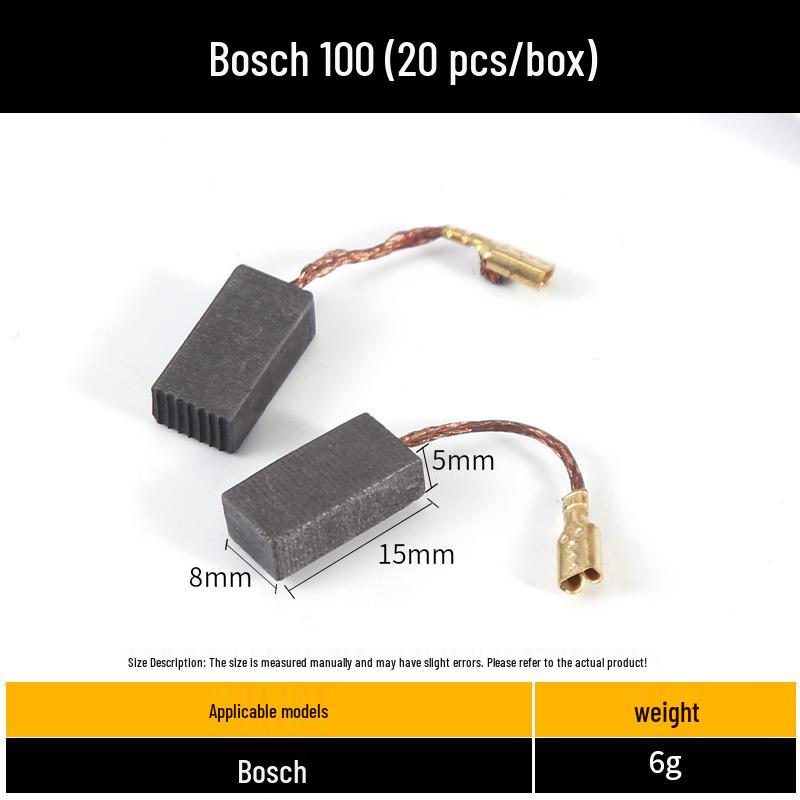 Carbon Brush Set for Angle Grinders, Cutting Machines, Hand Drills, Polishers, Sanders, Impact Drills, and Motors