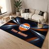 Custom Rug Gulf Pattern Print Name Text Soft Non‑Slip Floor Carpet for Home Indoor Decoration